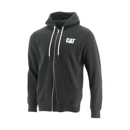 Caterpillar Foundation Fz Dm Hooded Sweatshirt - Mens Hoodies - Black - NZ (187QWFZON)